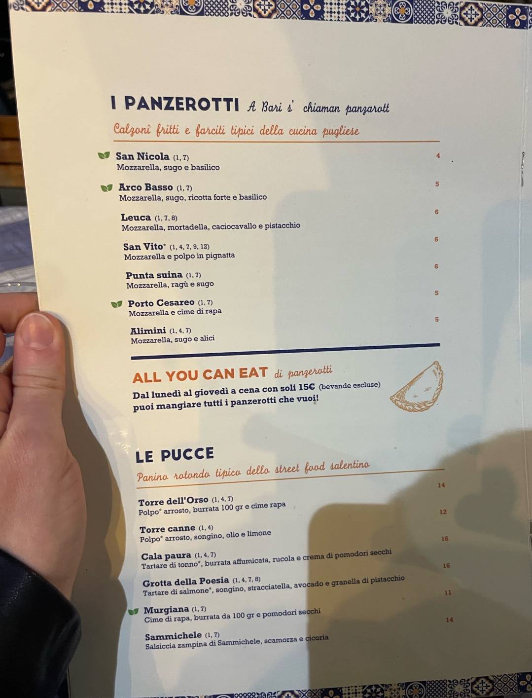 L’Apulia - Osteria Pugliese меню