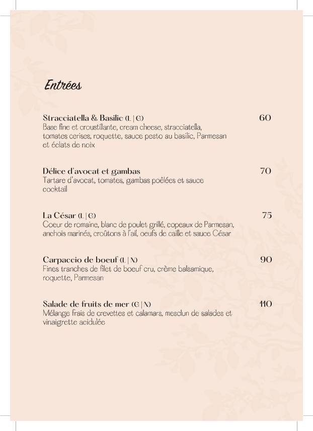LIME TREE Rabat меню
