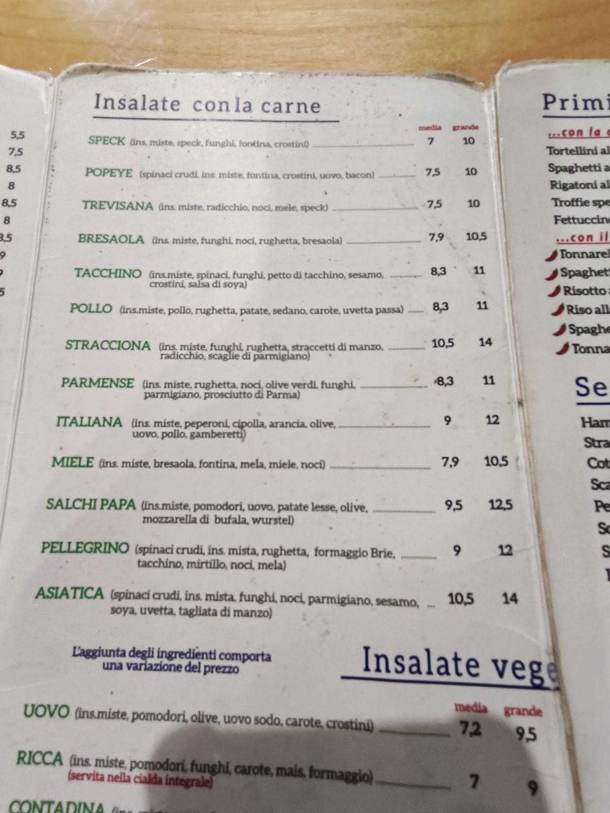 L'Insalata Ricca - Montagnola меню
