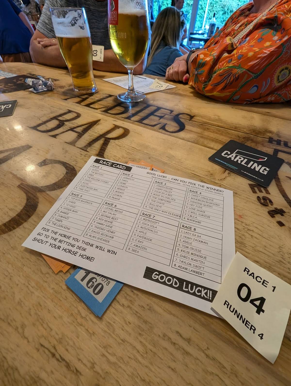 Albies Bar меню