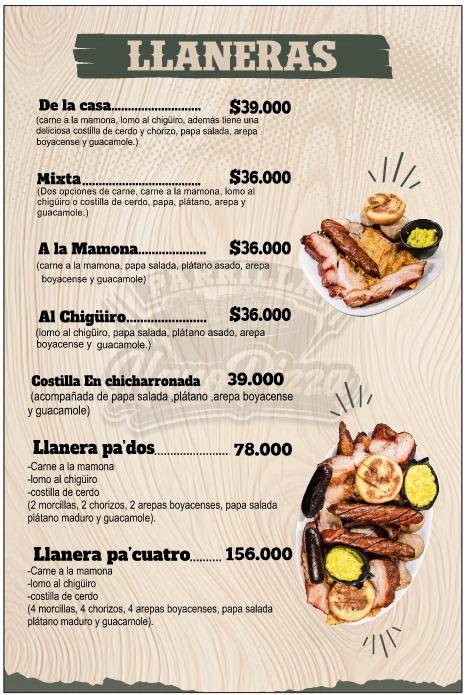 LLANO PIZZA меню