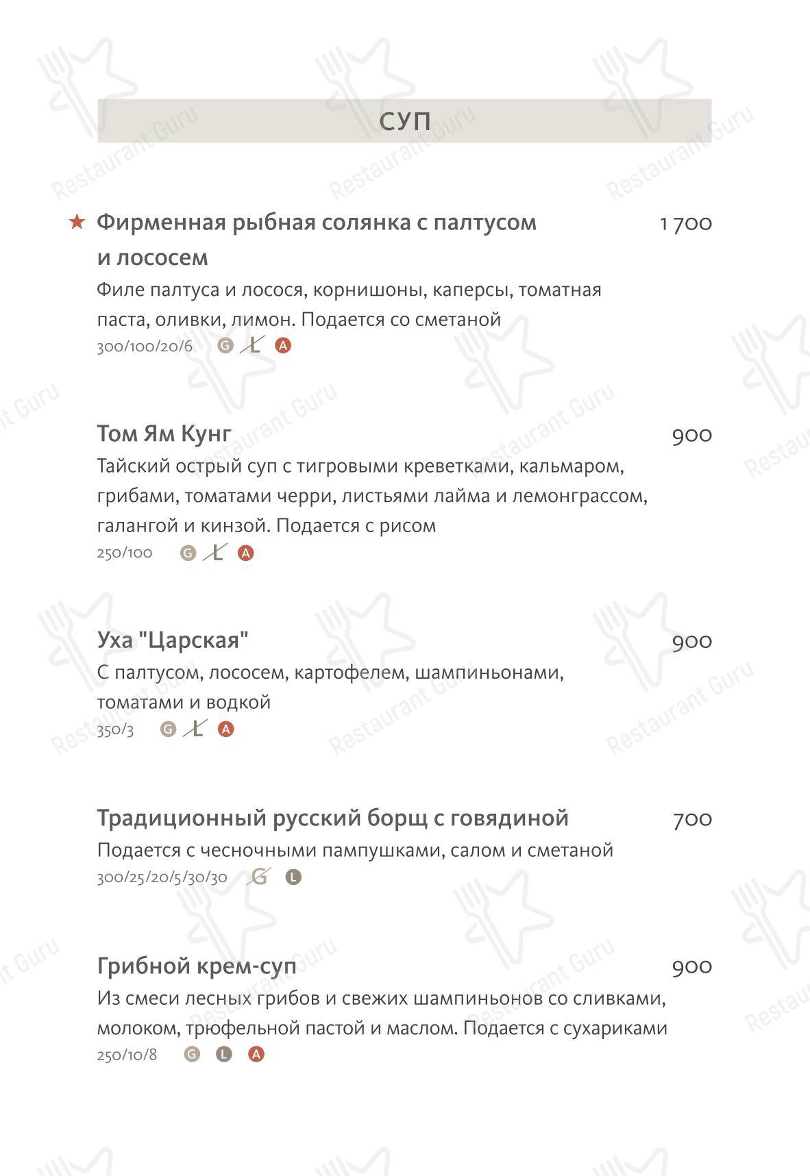 LOTTE HOTEL VLADIVOSTOK в Владивостоке - Меню