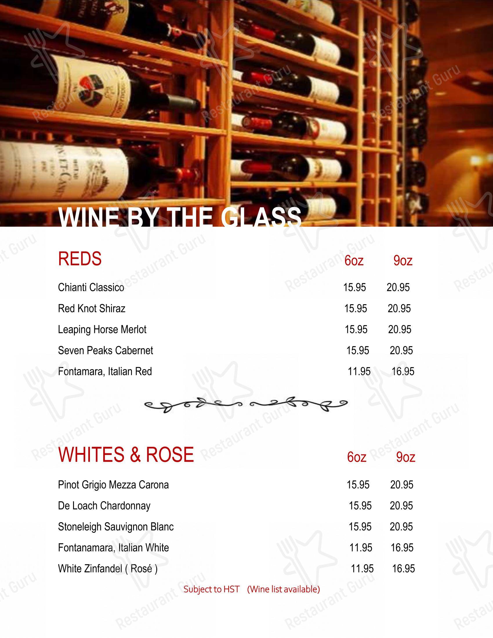 Меню ресторана La Luce Ristorante ‍ - Wine Menu