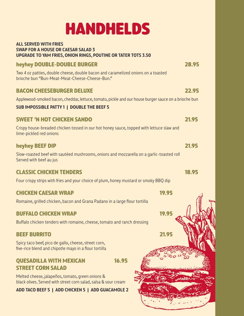 heyhey Bar & Grill меню