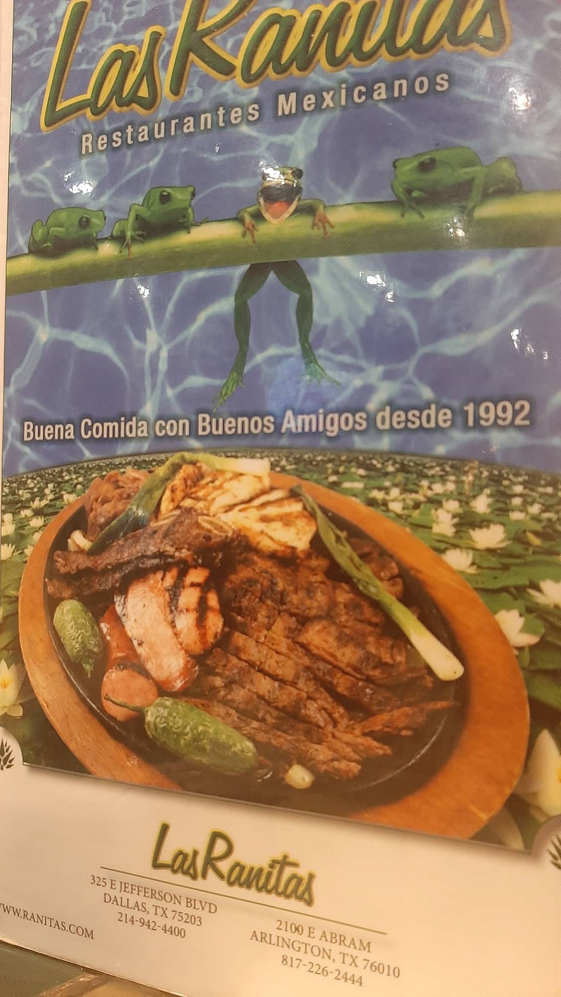 Las Ranitas Dallas меню