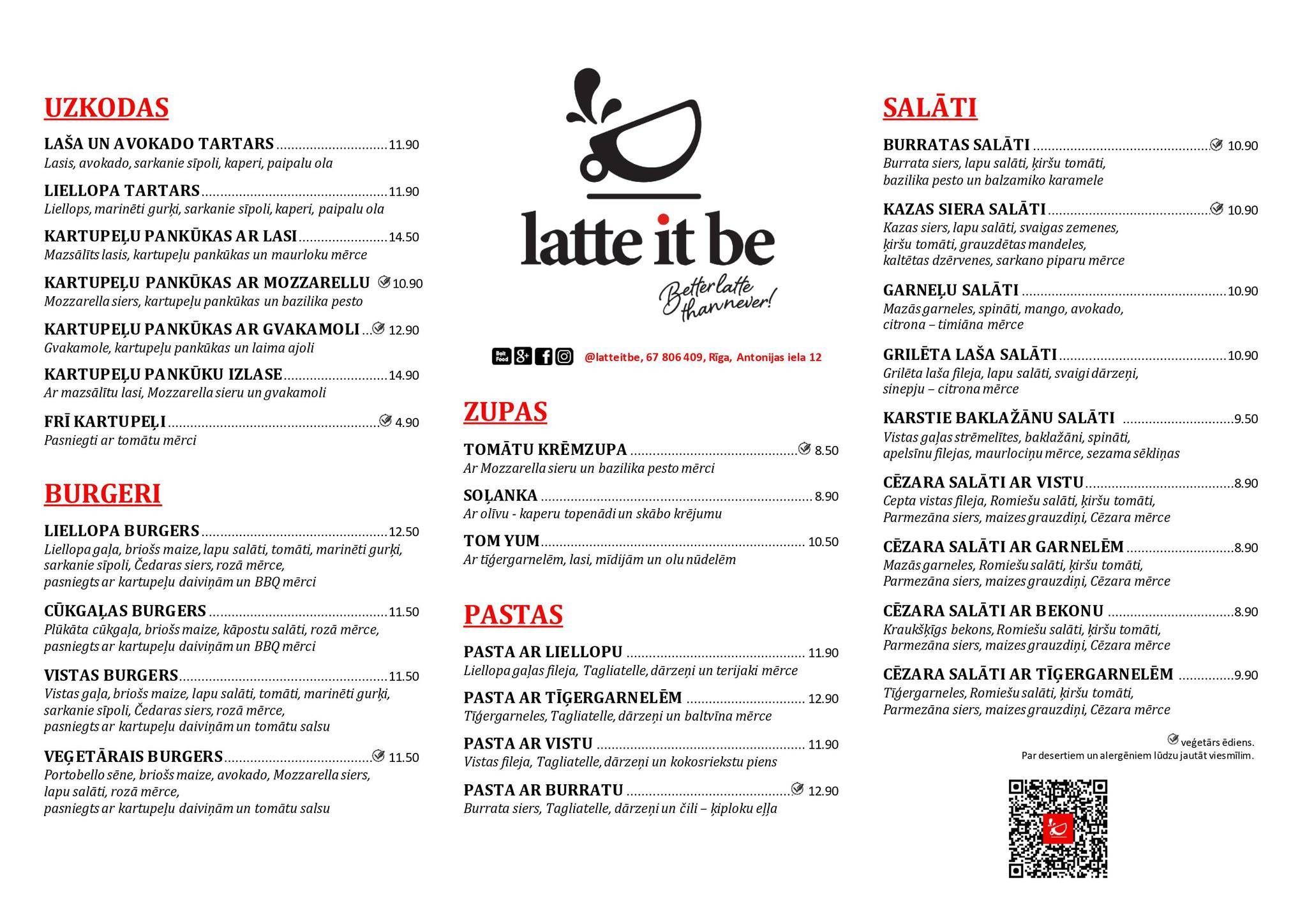Latte it be меню