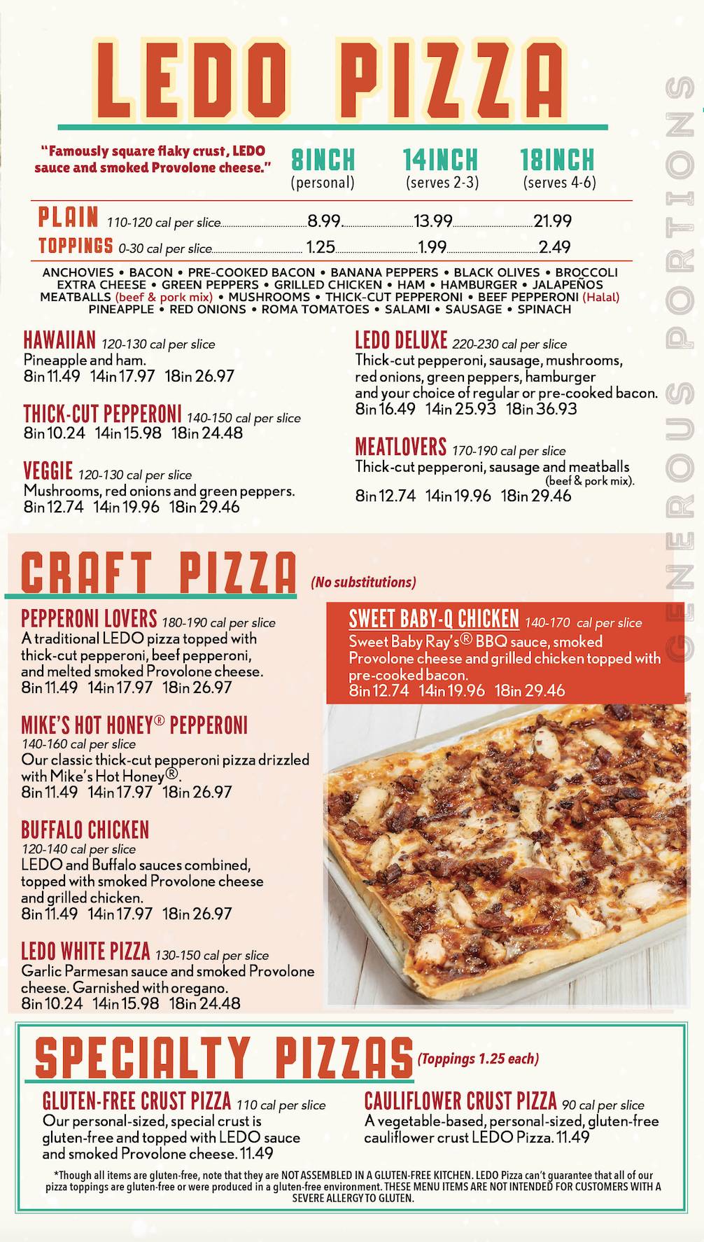 Ledo Pizza Reston, VA меню