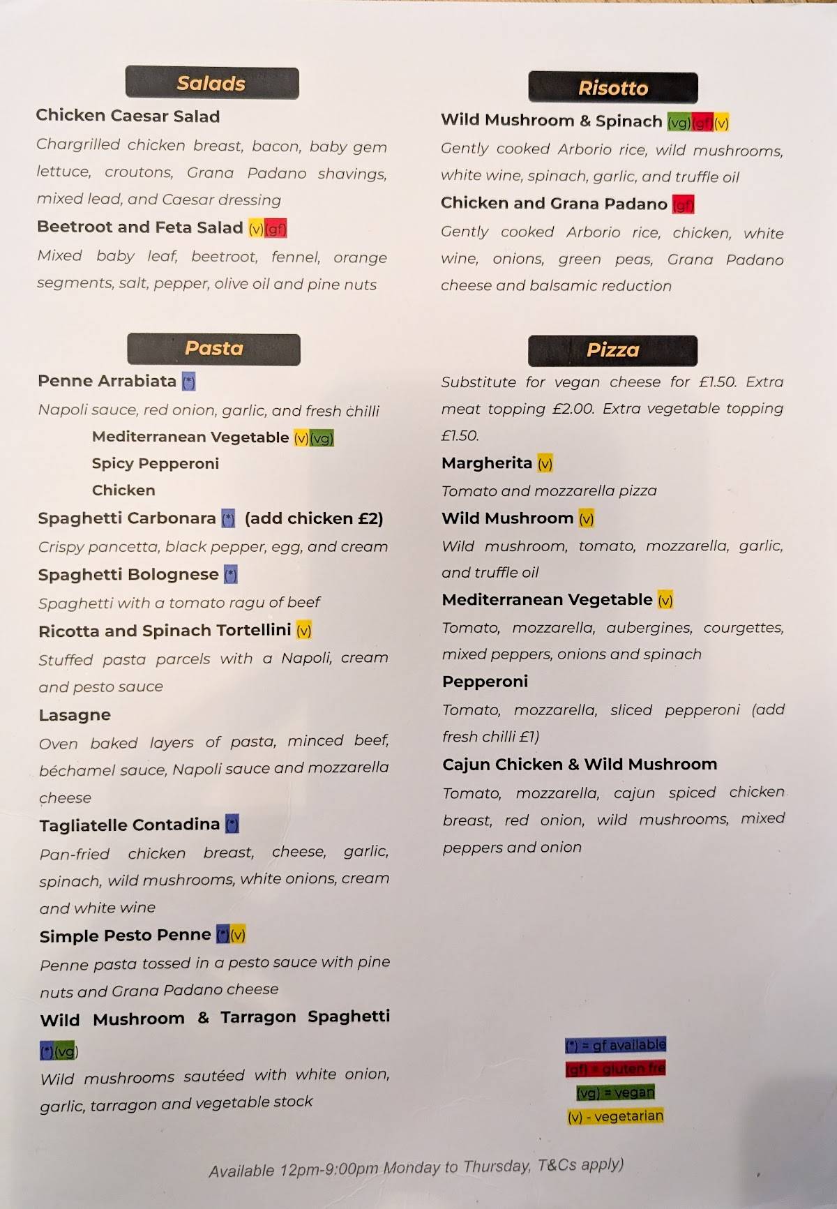 Level Cafe Bar & Grill меню