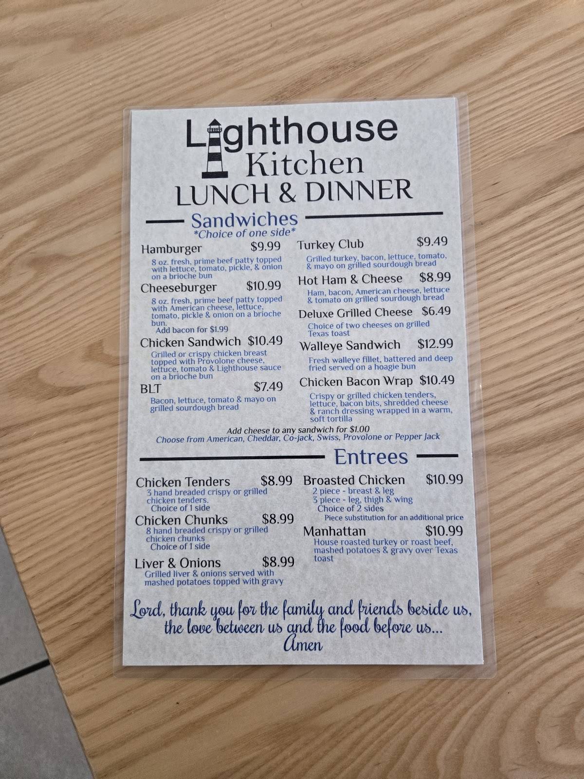 Lighthouse Kitchen меню