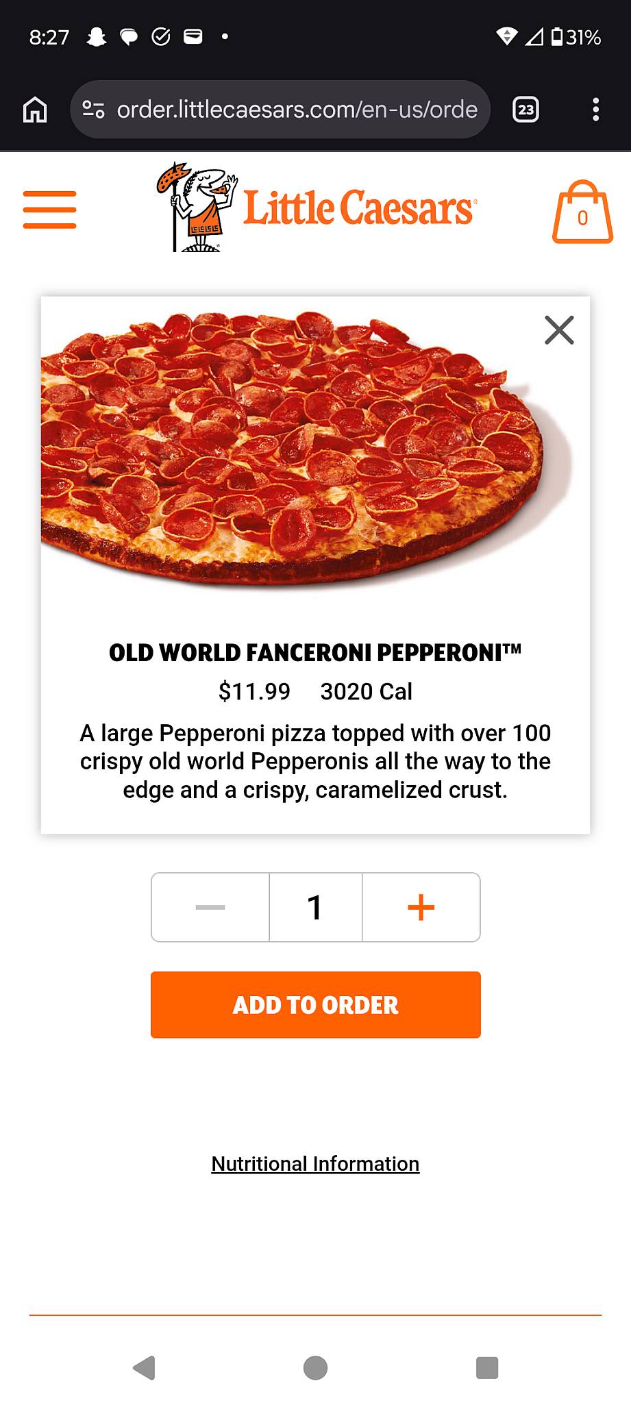 Little Caesars Pizza меню