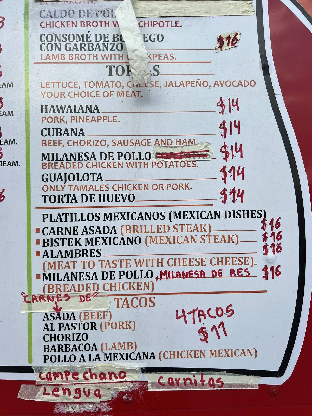 Los Ninis меню