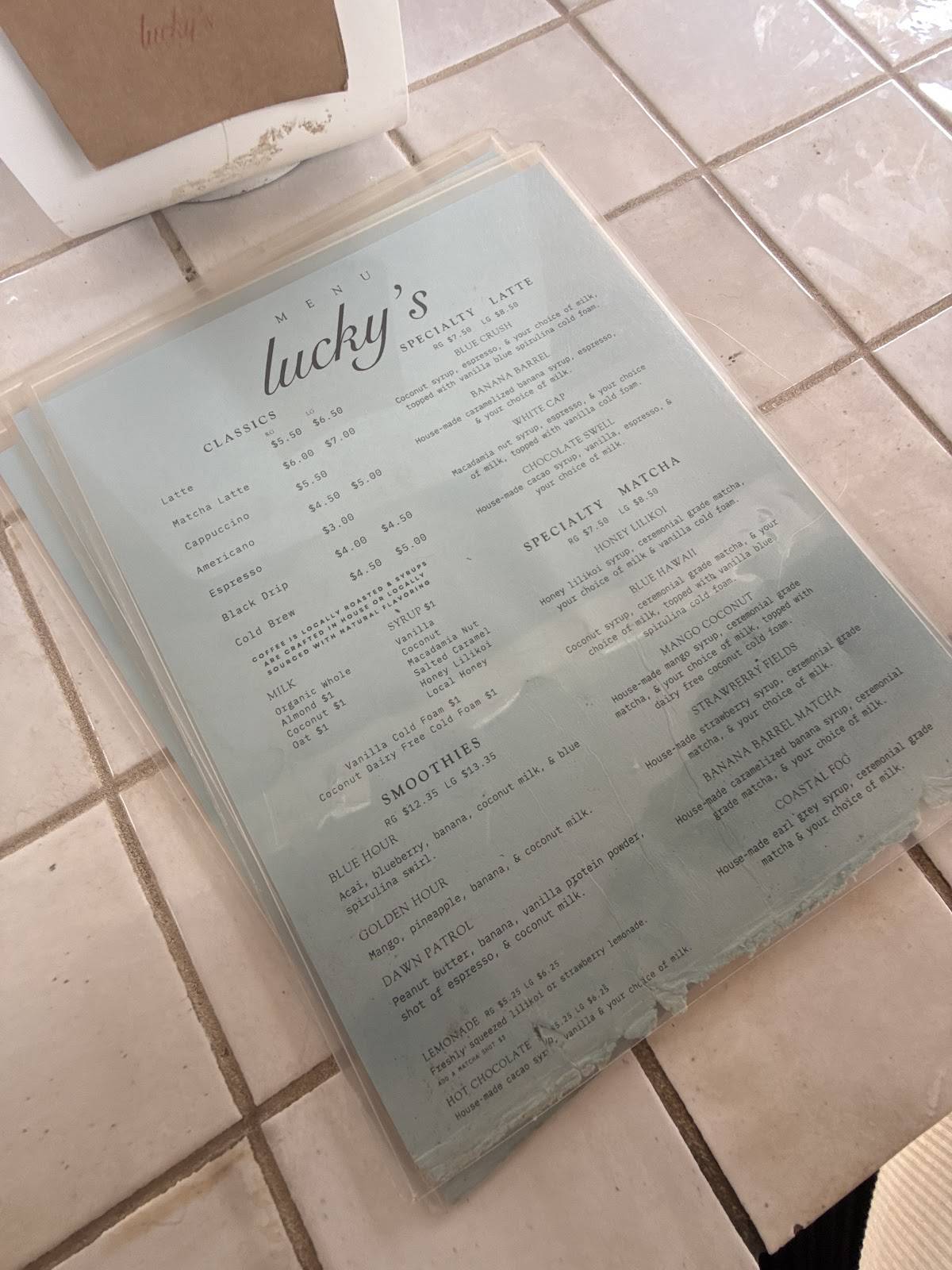Lucky’s меню