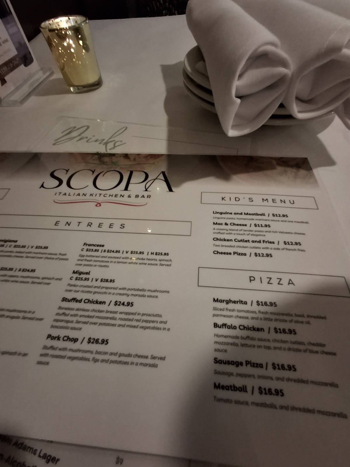Scopa меню