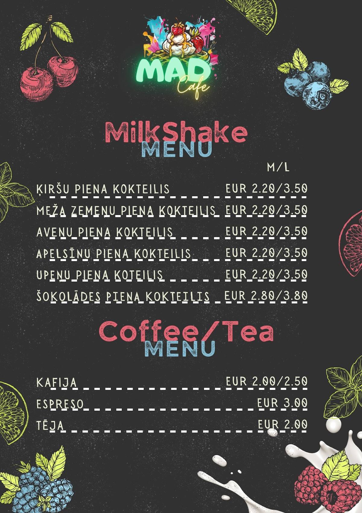 MADcafe меню