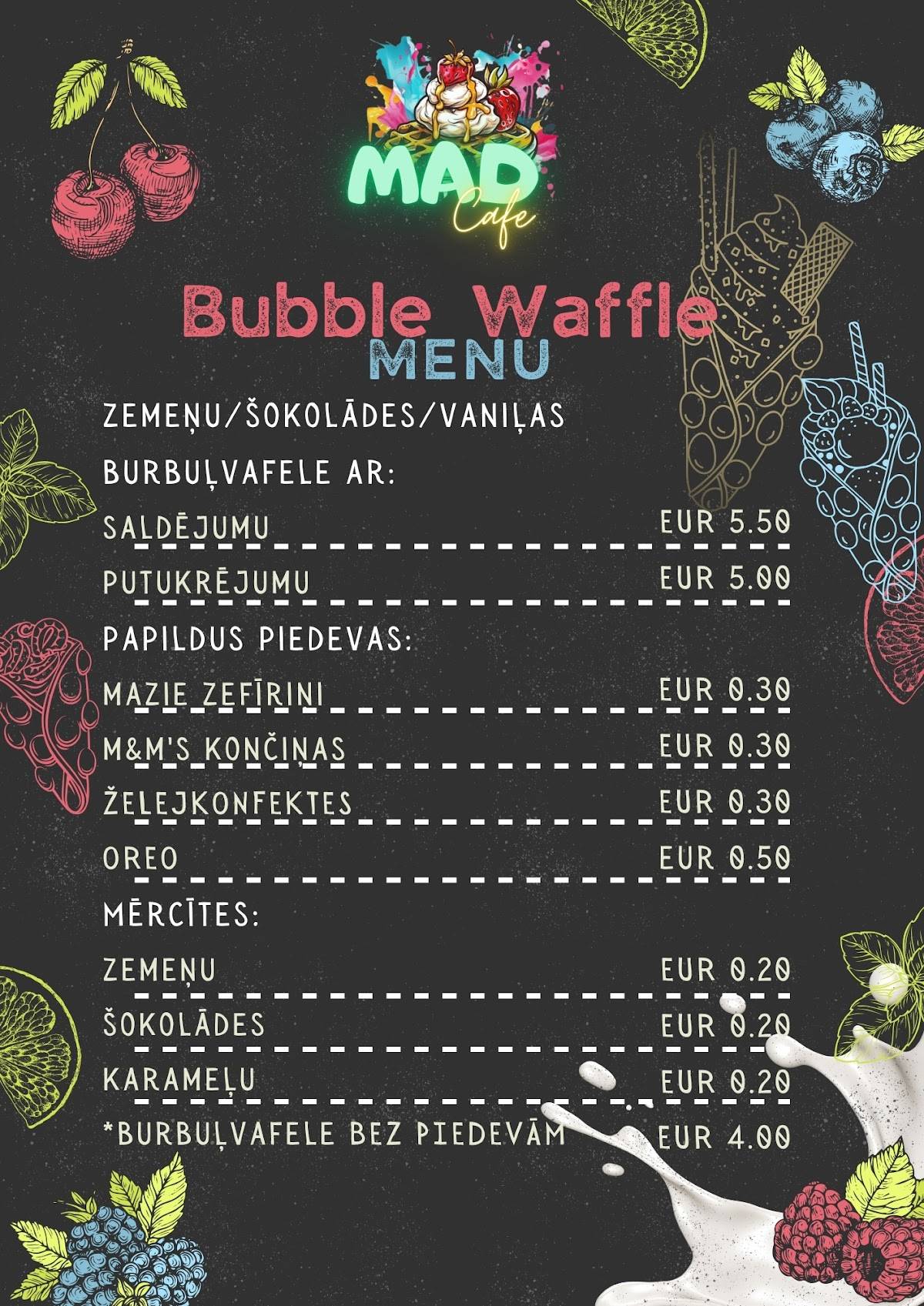MADcafe меню