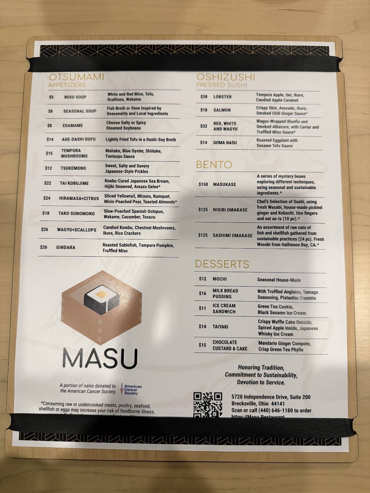 MASU меню