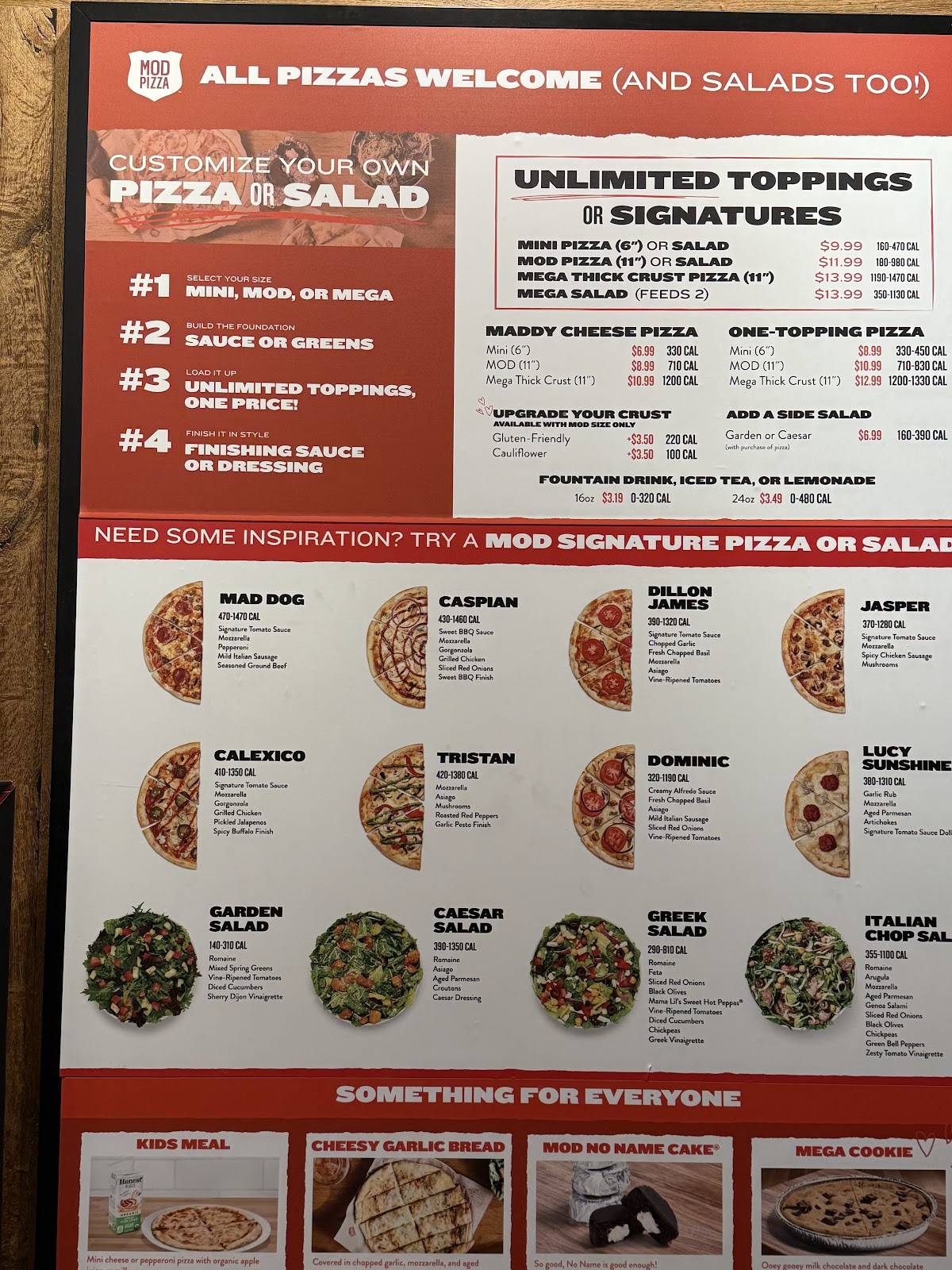 MOD Pizza меню