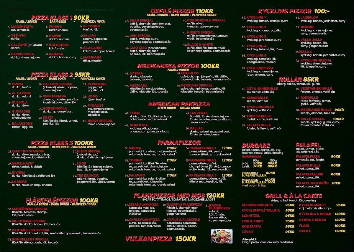 Malmabergsrondellens pizzeria AB меню
