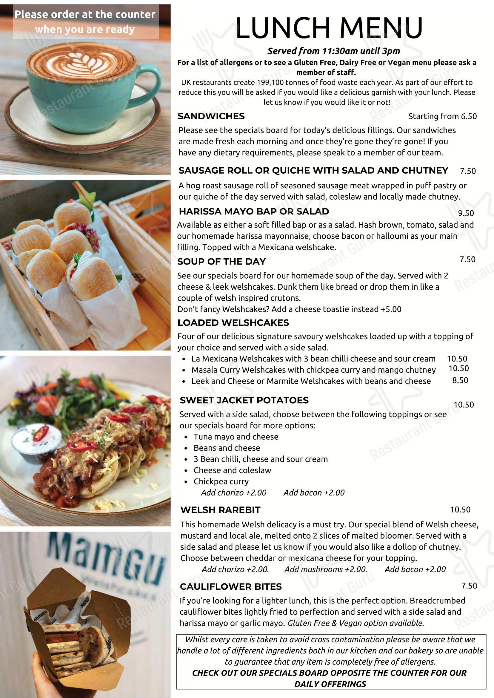 MamGu's Kitchen St Davids в Сент-Дейвидсе - Основное меню