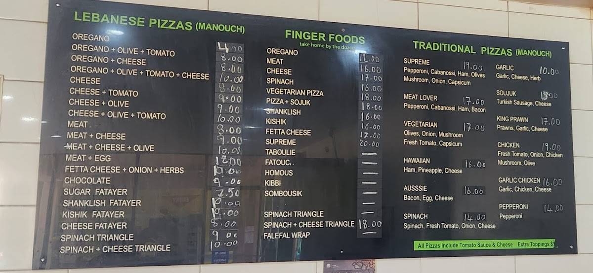 Manouch At Marsden меню