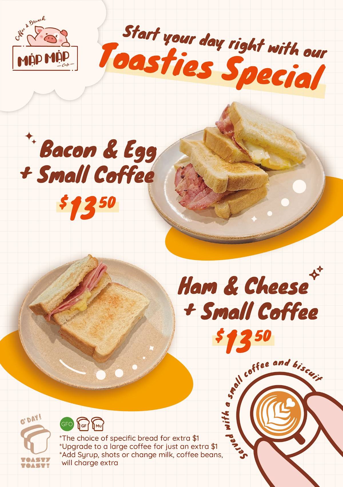 Mập Mập Cafe - The Piggy Coffee Coffee, Brunch, Bánh mì, Phở меню