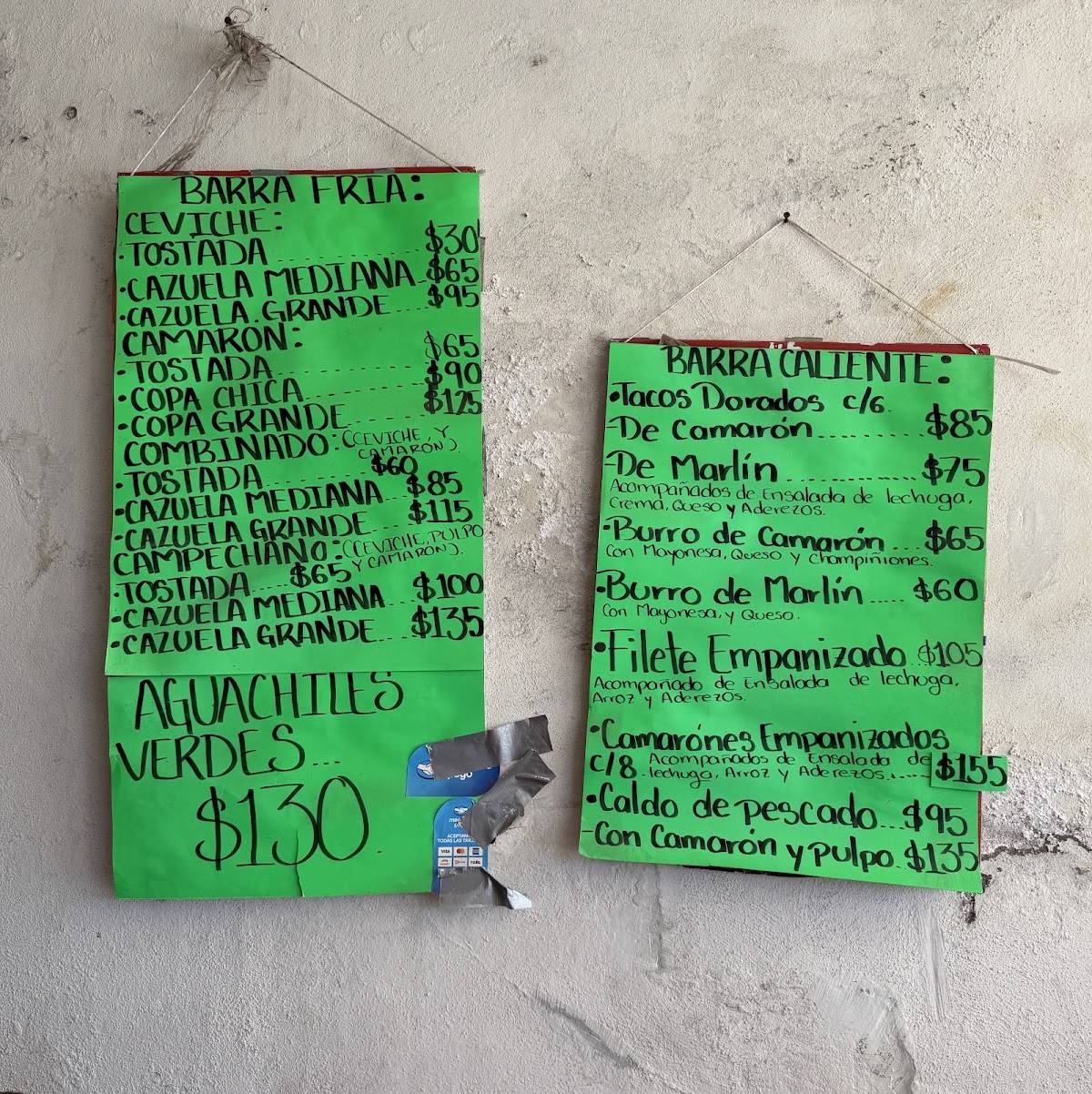 Mariscos Doña Inés меню