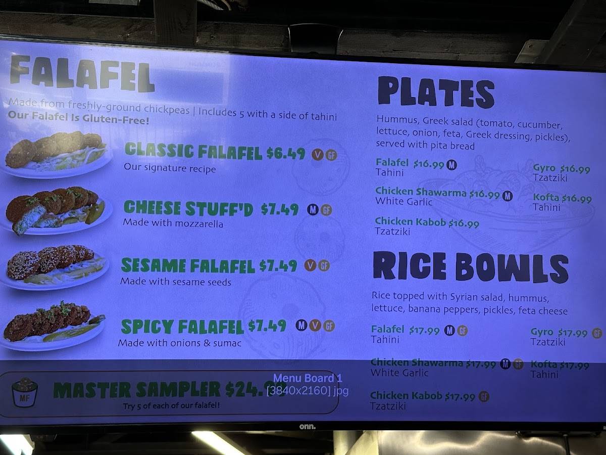 Master Falafel меню