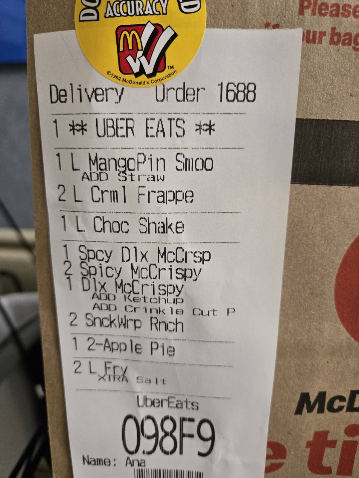 McDonald's меню