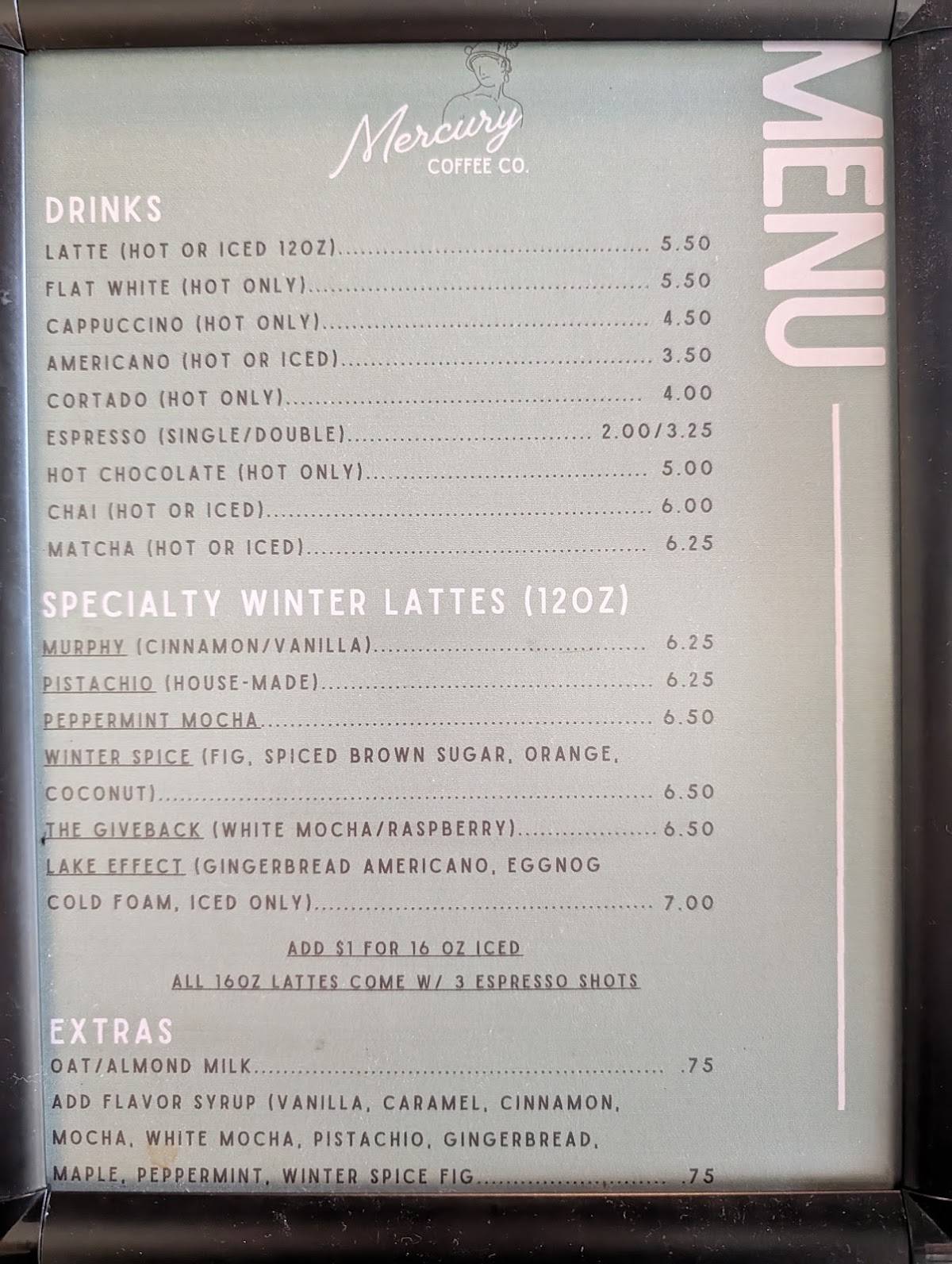 Mercury Coffee Co. меню