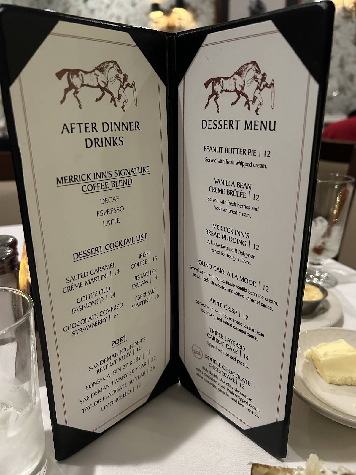 Merrick Inn Restaurant меню