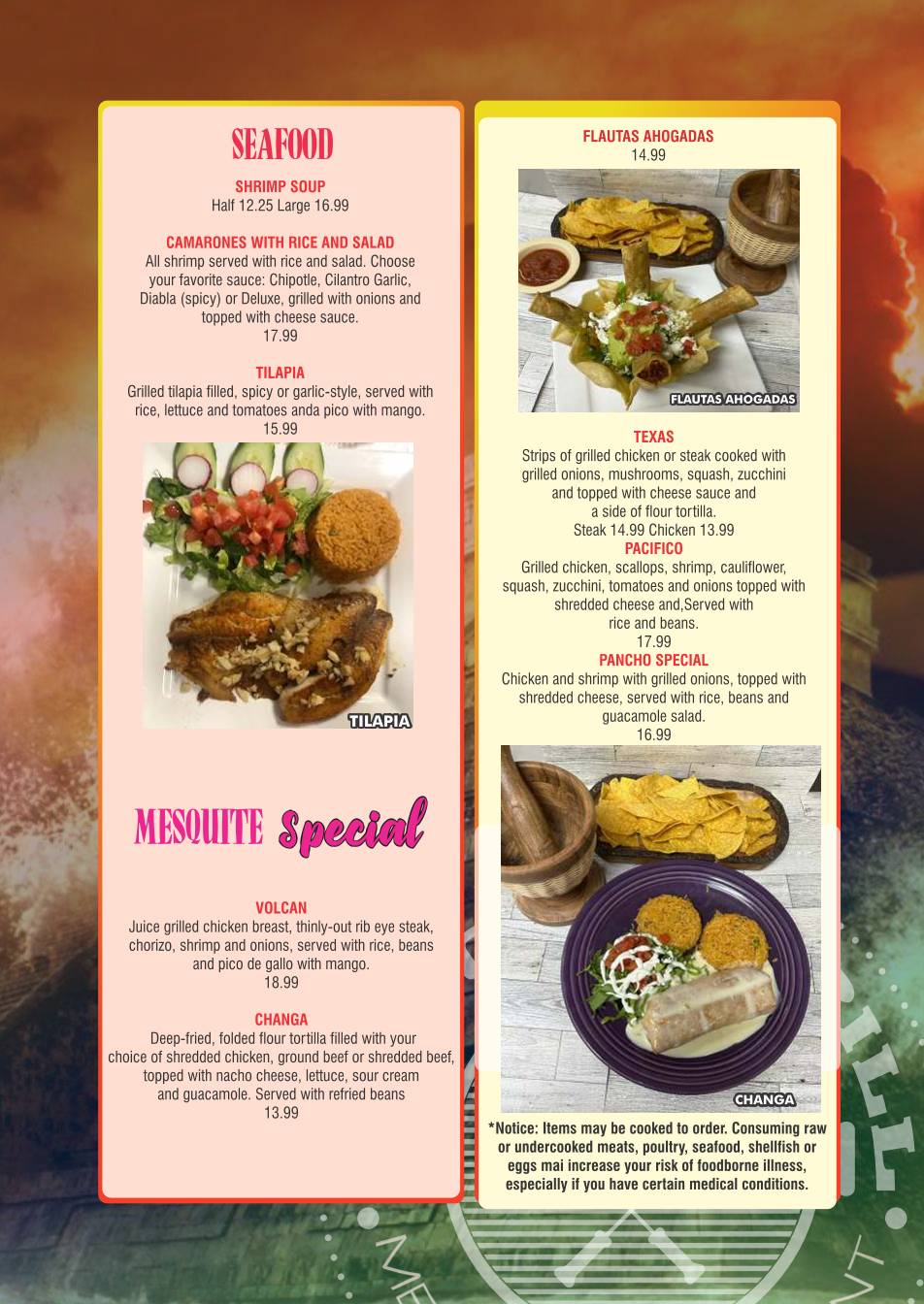 Mesquite Grill меню