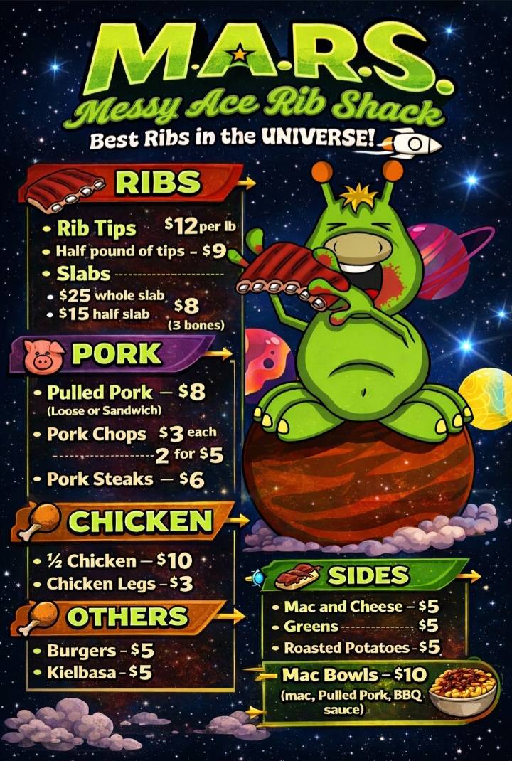 Messy Aces Rib Shack меню