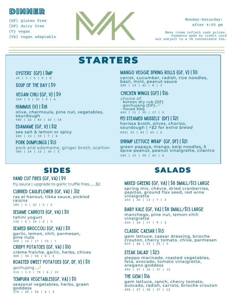 Mill Valley Kitchen меню