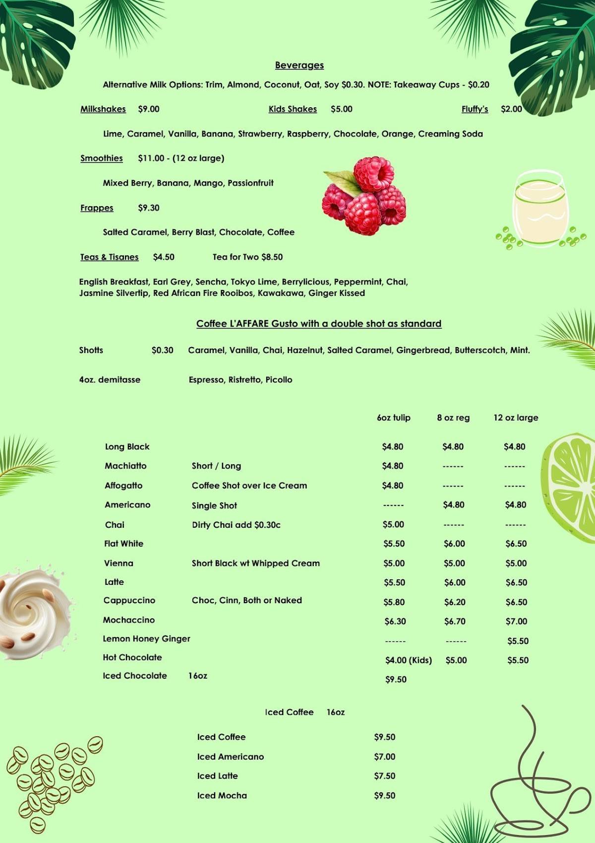 Mint Cafe & Grill меню