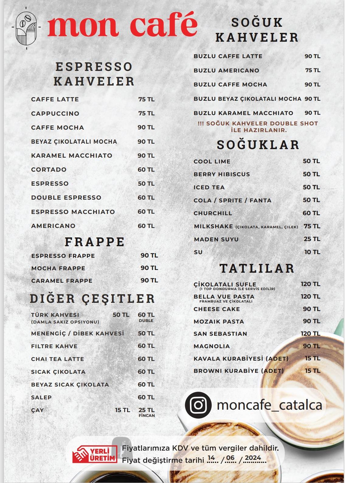 Mon Cafe меню