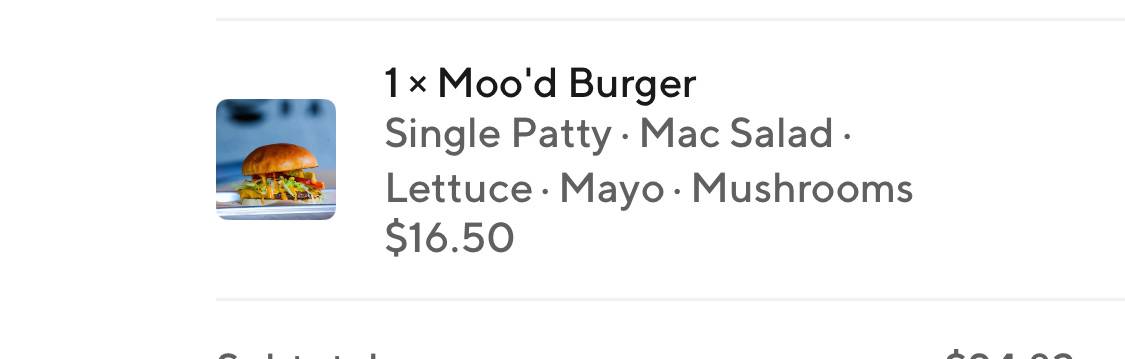 Moo'd Burger Bar меню
