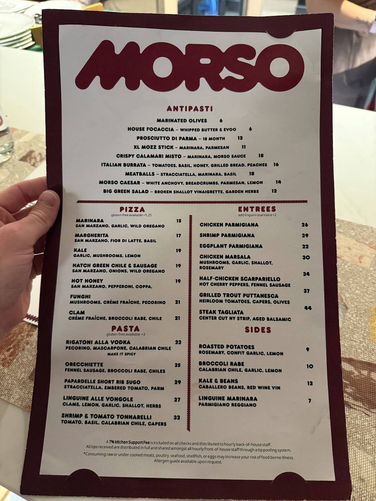Morso меню