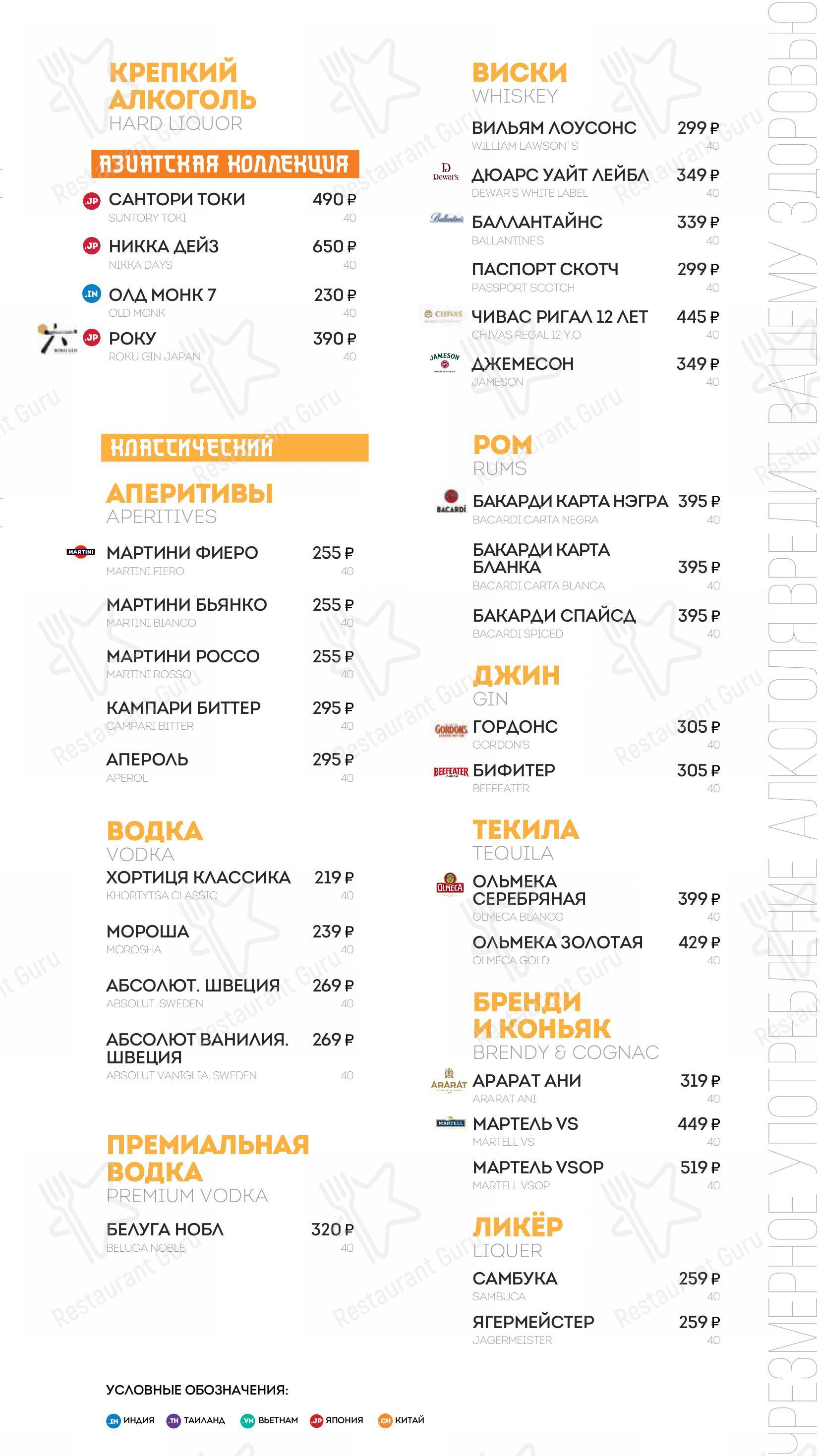 Взгляните на меню Шикари