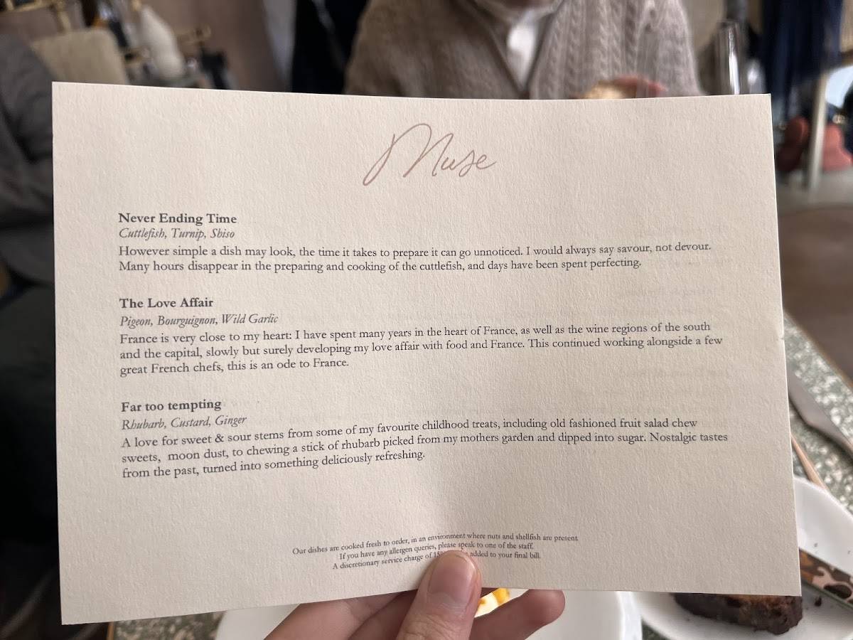 Muse by Tom Aikens меню