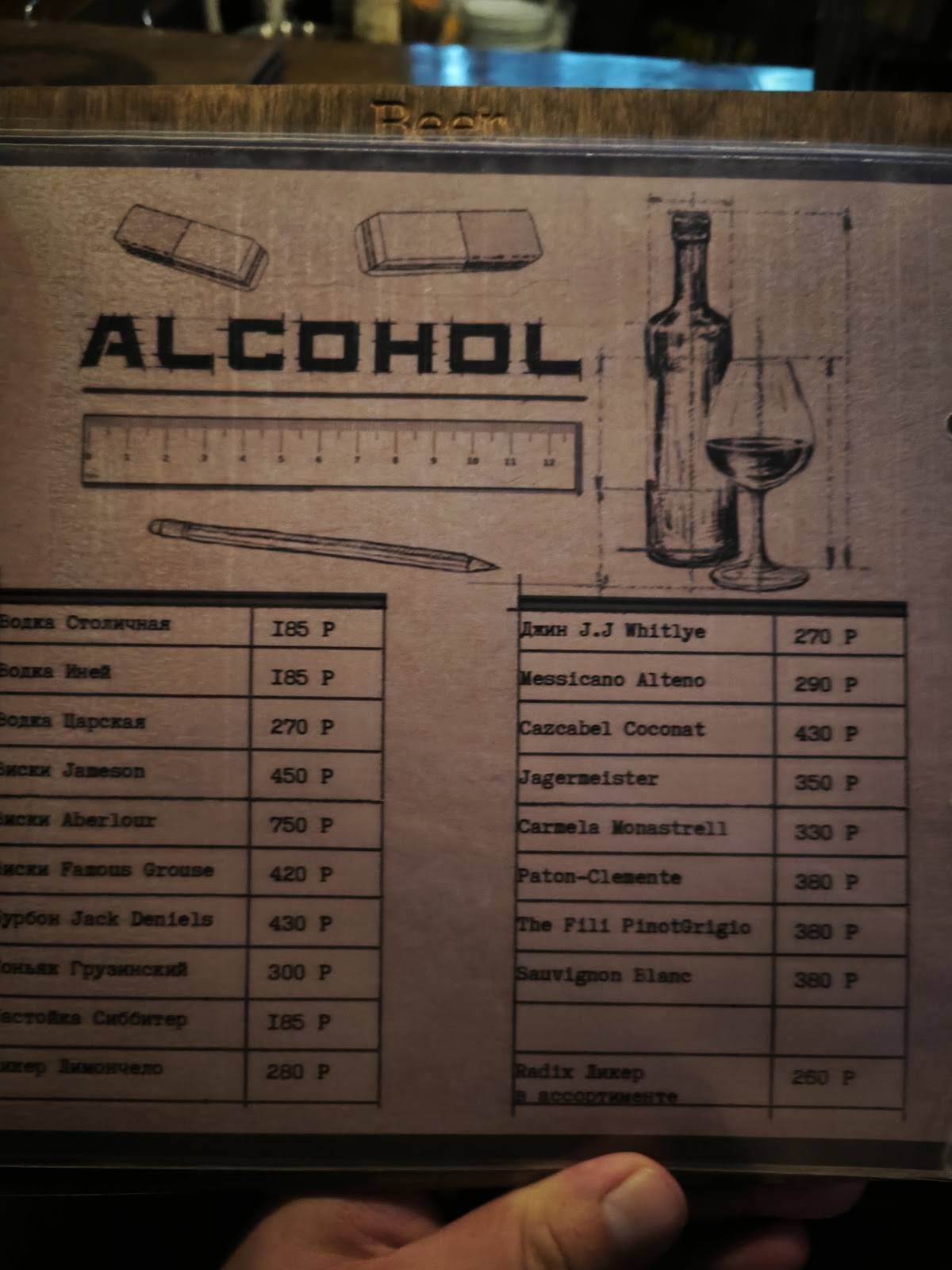 My Little Pub меню