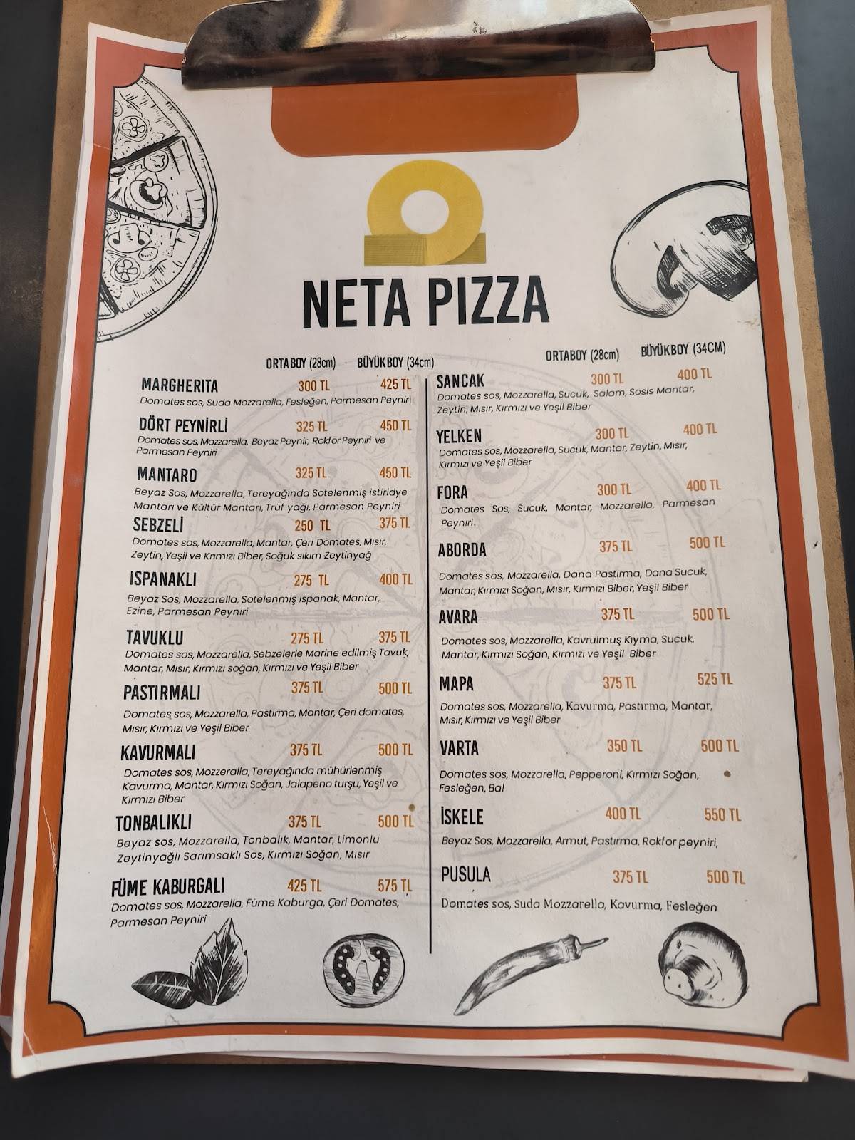 NETA PIZZA меню