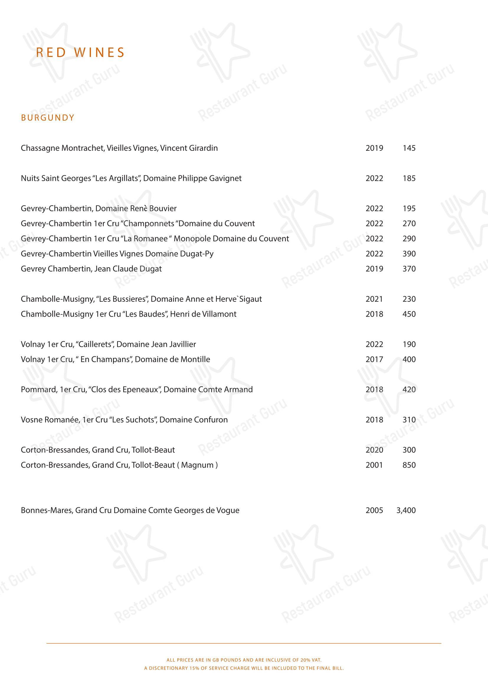 Group Booking Menu ресторана NIJŪ