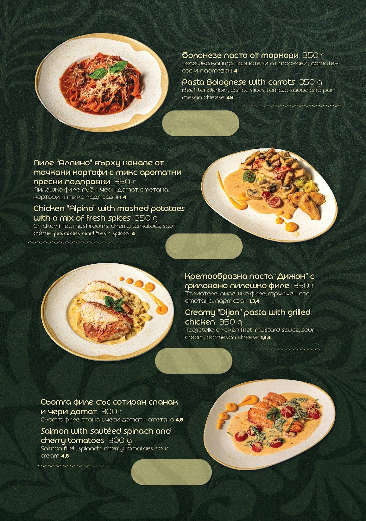 NOBU - Bar & Dinner меню