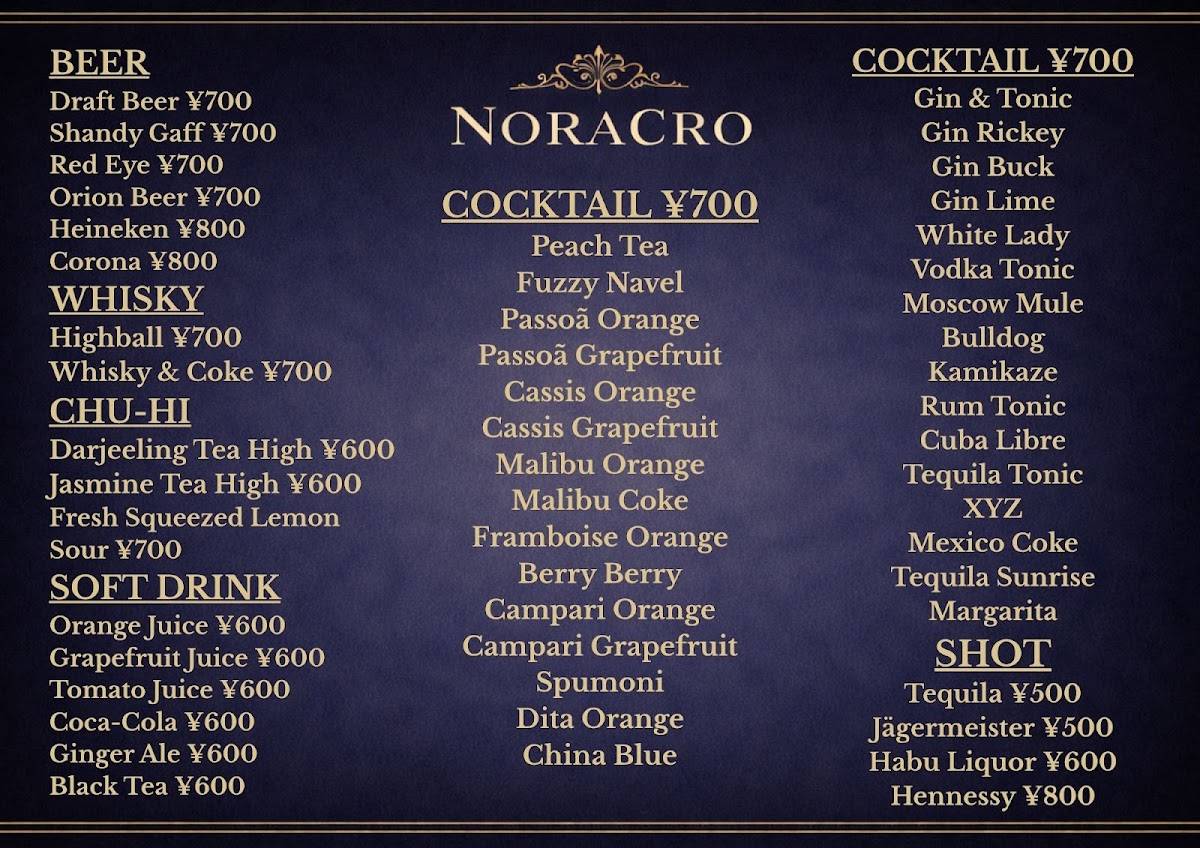NORACRO меню