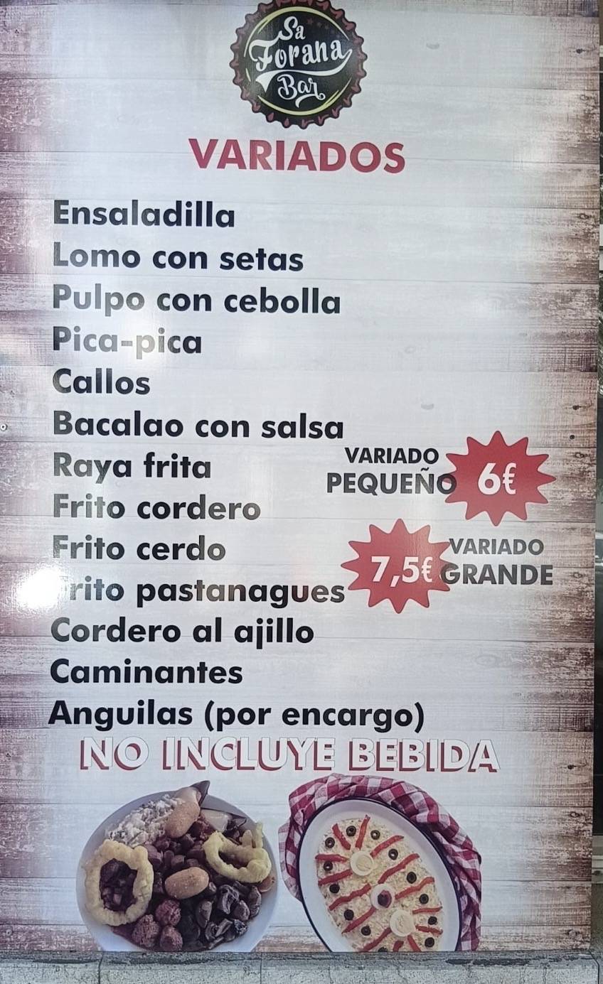 NOU BAR SA FORANA меню