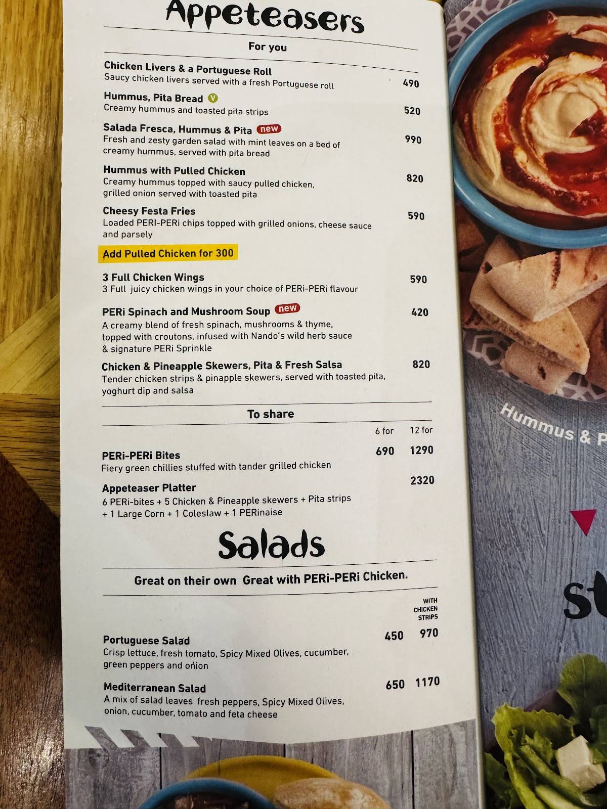 Nando's Multan меню