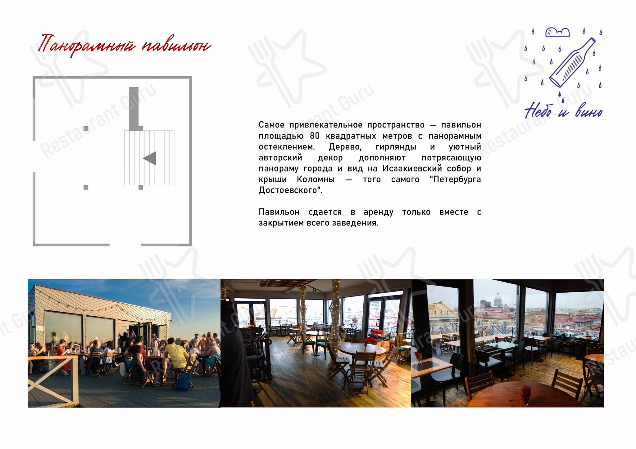 Меню паба и бара Небо и вино - Ночное меню
