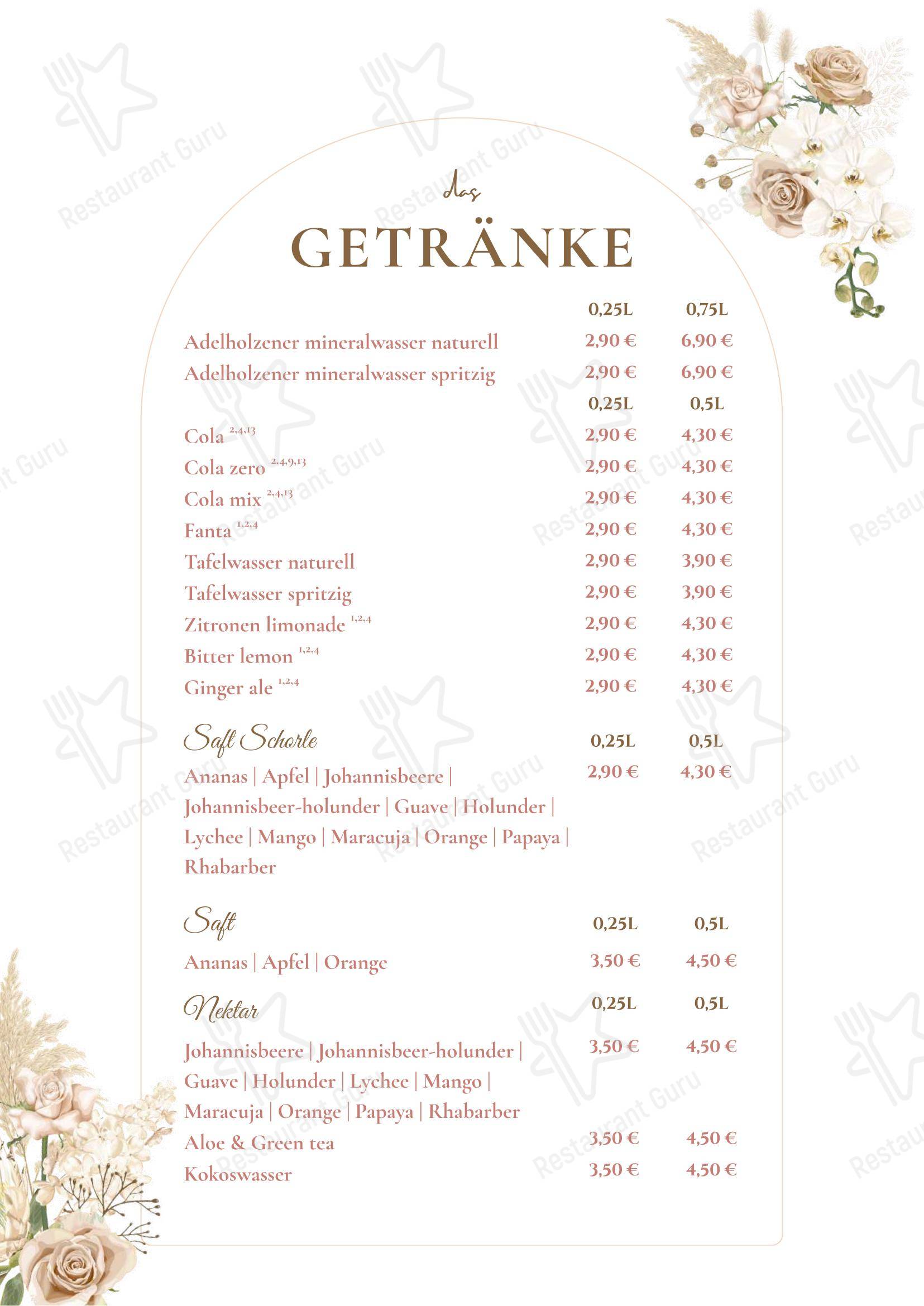 Меню ресторана Nem Inzell Restaraunt в Инцелле