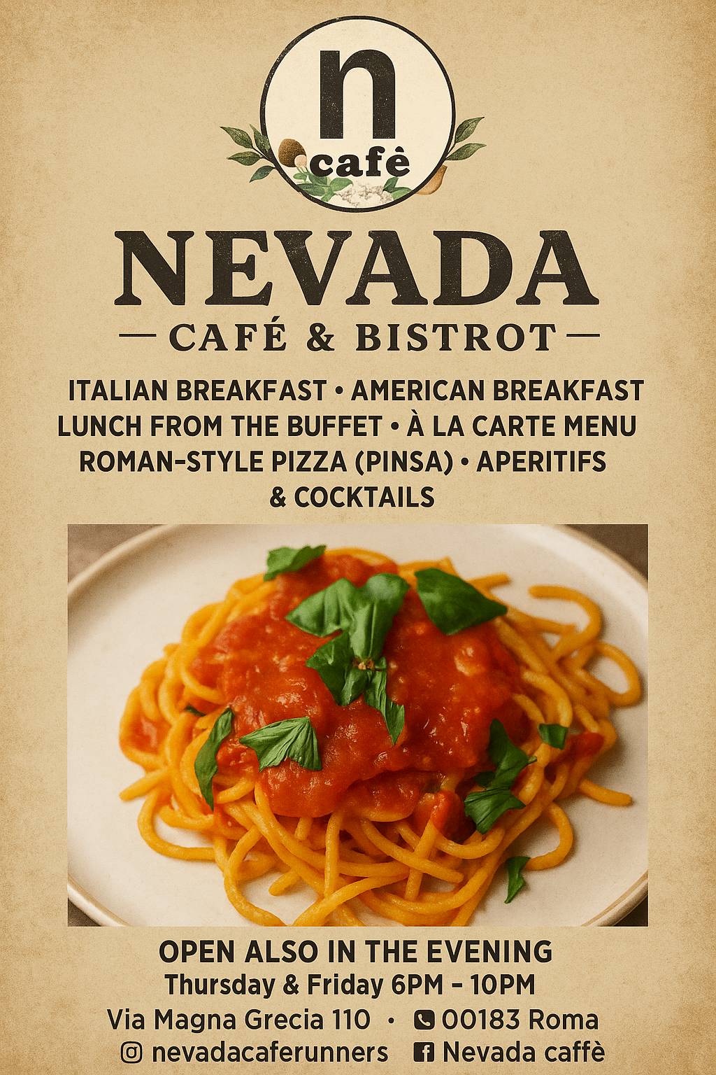 Nevada Runner'S Caffe' & Bistrot меню