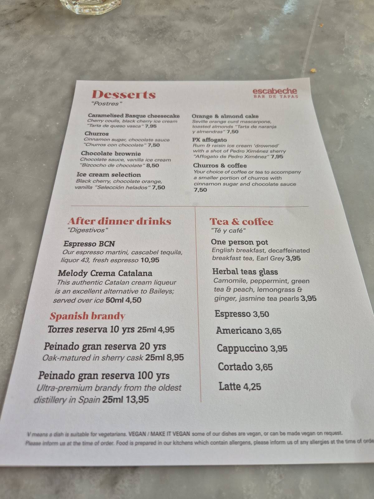 escabeche меню